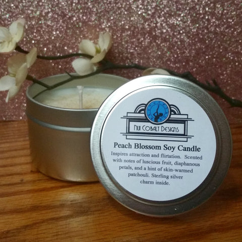 Peach Blossom Spell Soy Candle with Charm